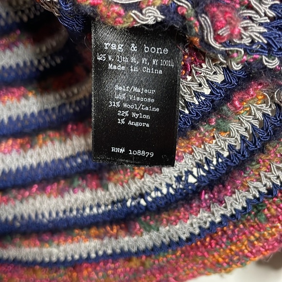 Rag & Bone | Women’s Colorful Open Knit Wool Blend Sweater Size XS - Picture 5 of 6